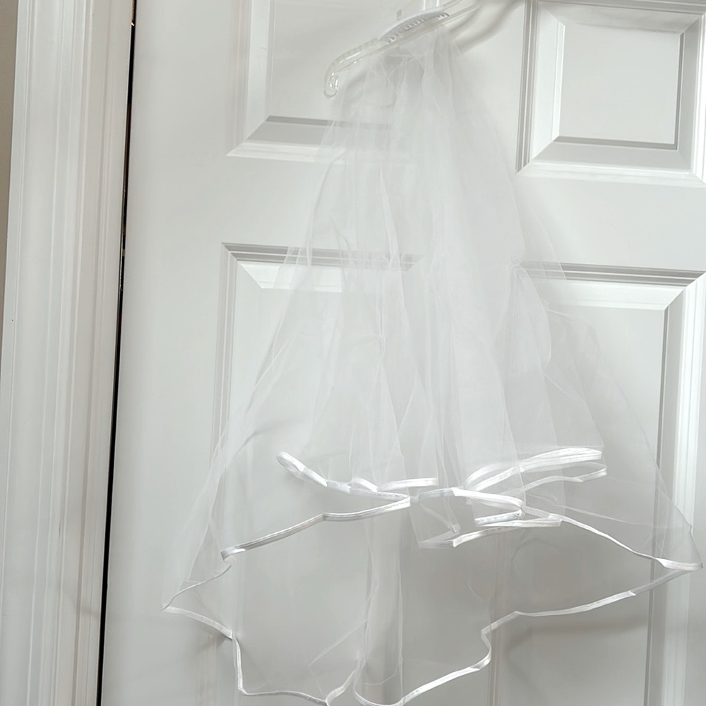 Clip on double layer short tulle Bachelorette or Halloween party viel NWT